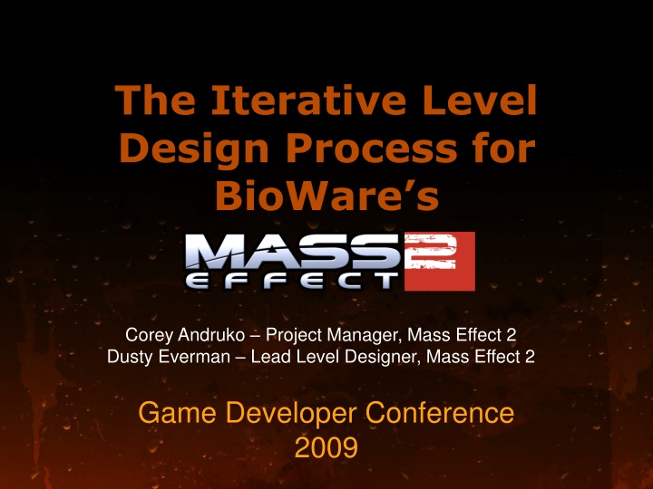 the iterative level design process for bioware s