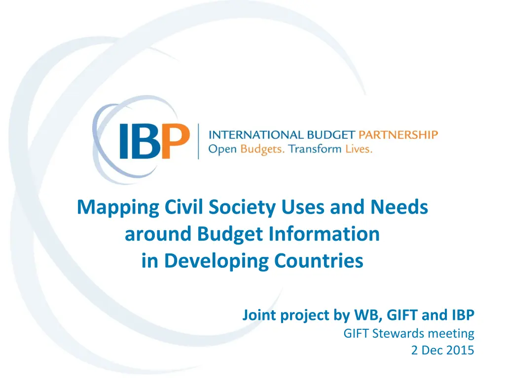 mapping civil society uses and needs around