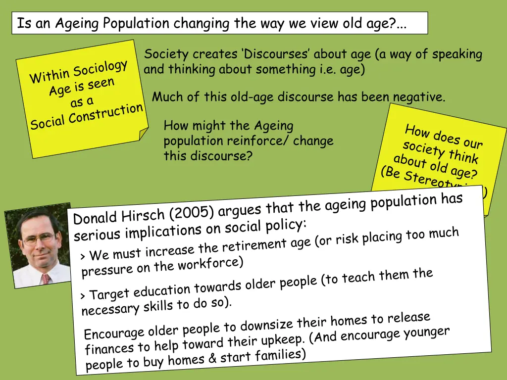 is an ageing population changing the way we view