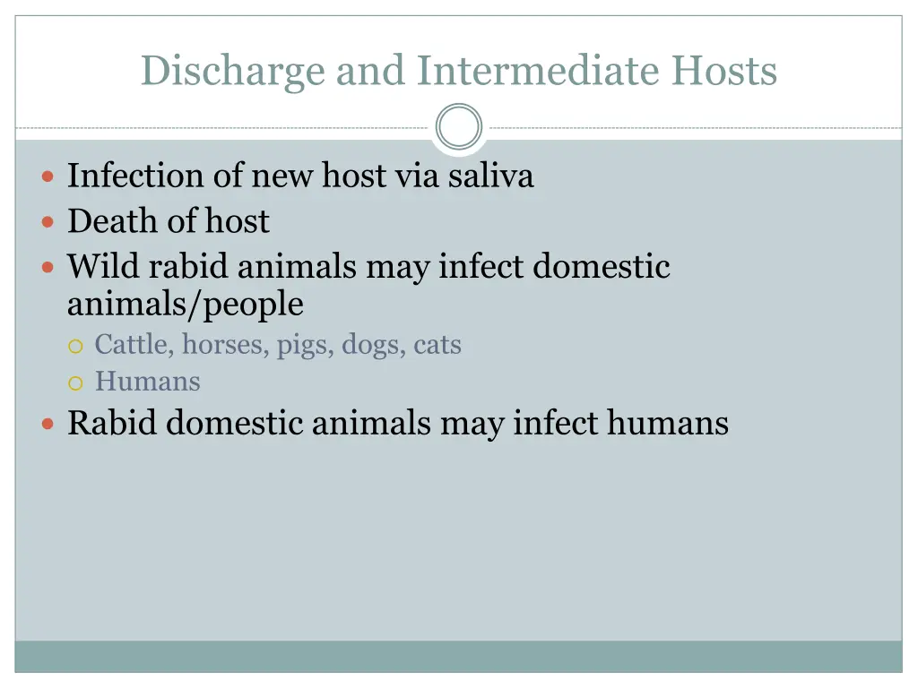 discharge and intermediate hosts