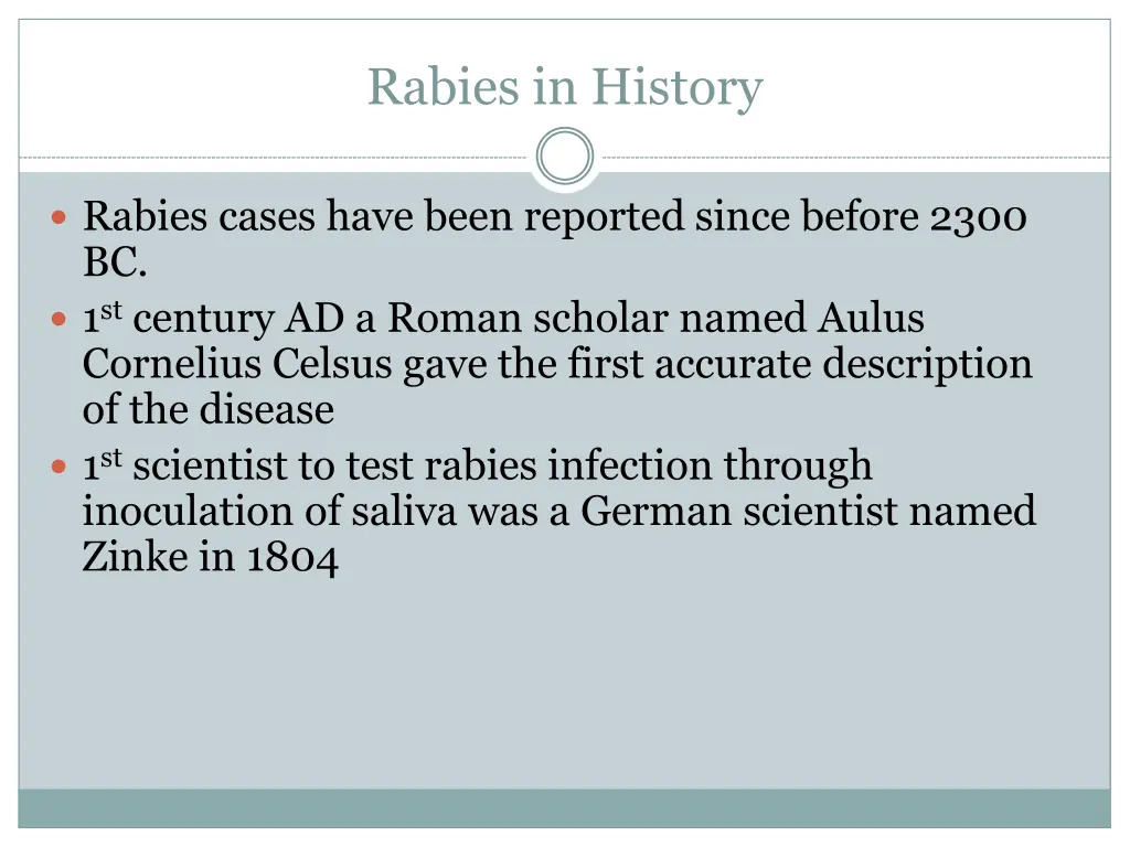 rabies in history