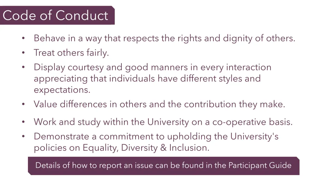 code of conduct
