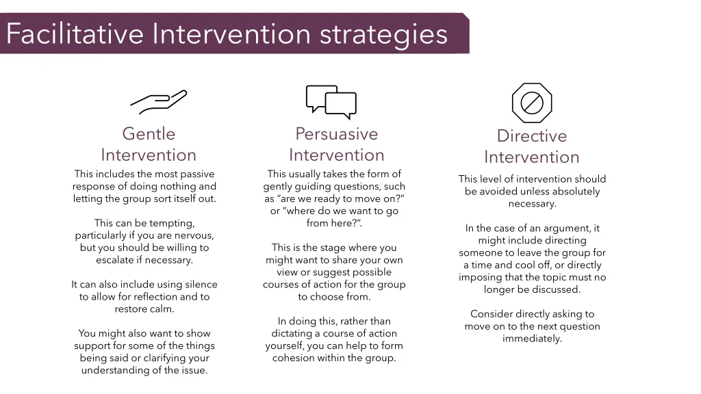 facilitative intervention strategies