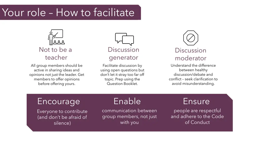 your role how to facilitate