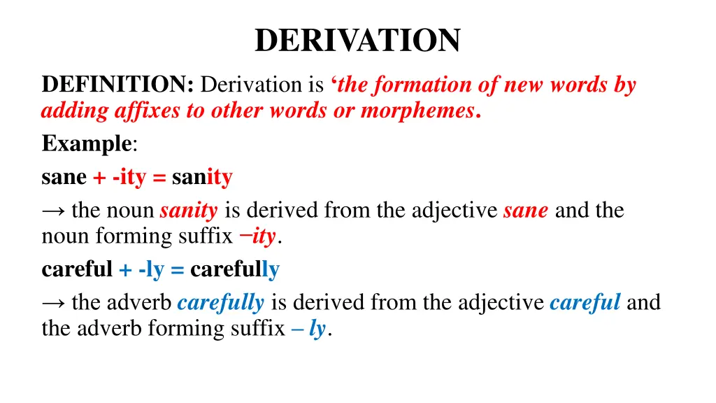 derivation