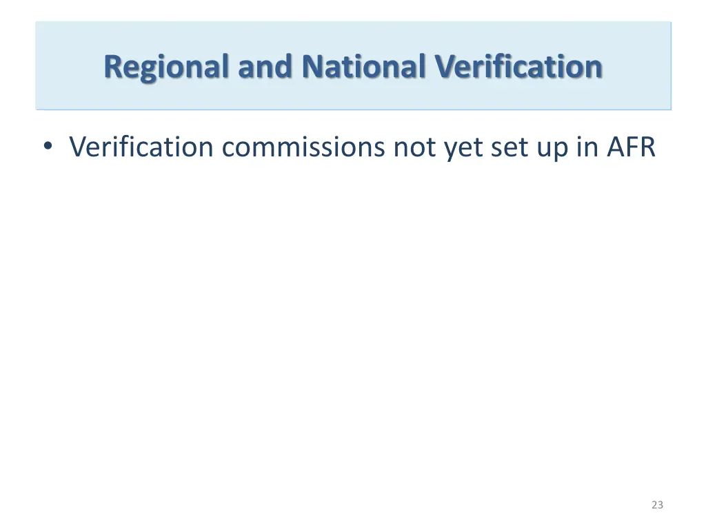 regional and national verification