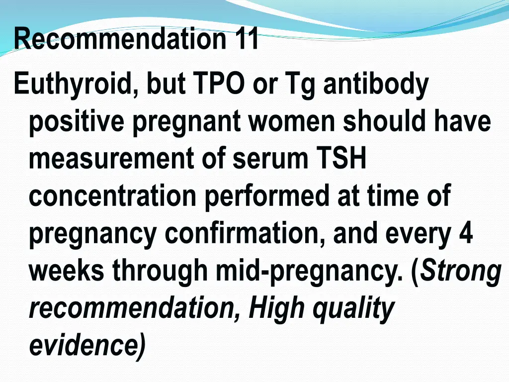 recommendation 11 euthyroid