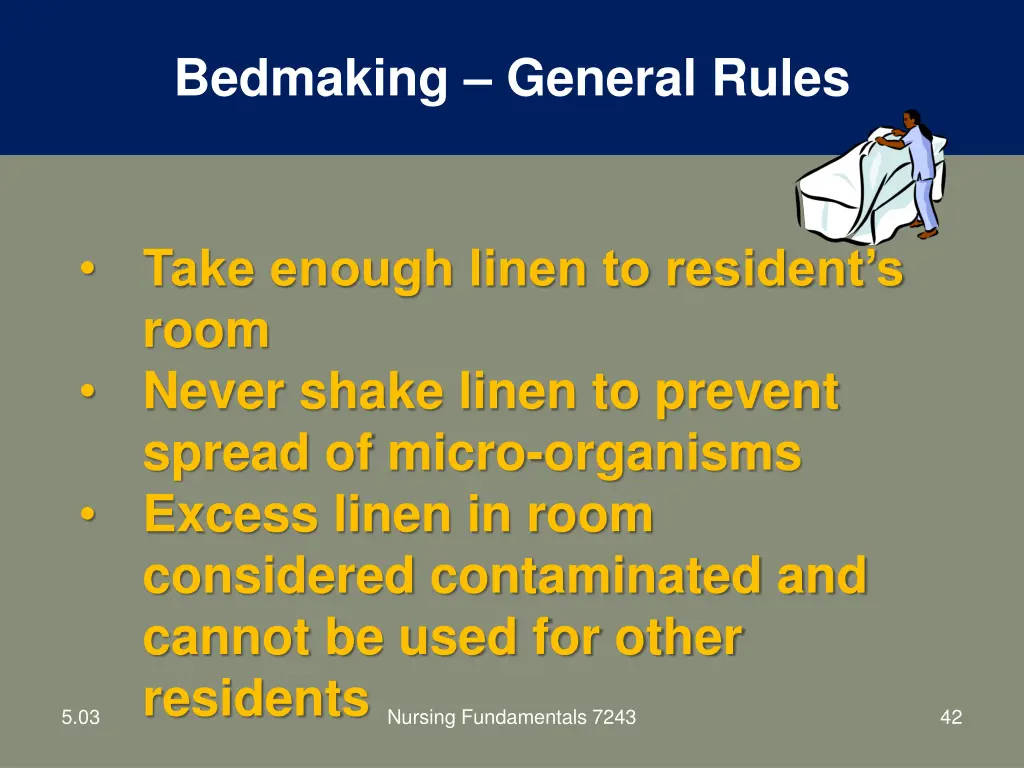 bedmaking general rules 2