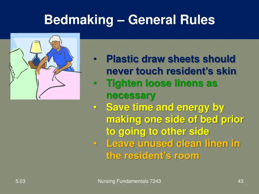 bedmaking general rules 3