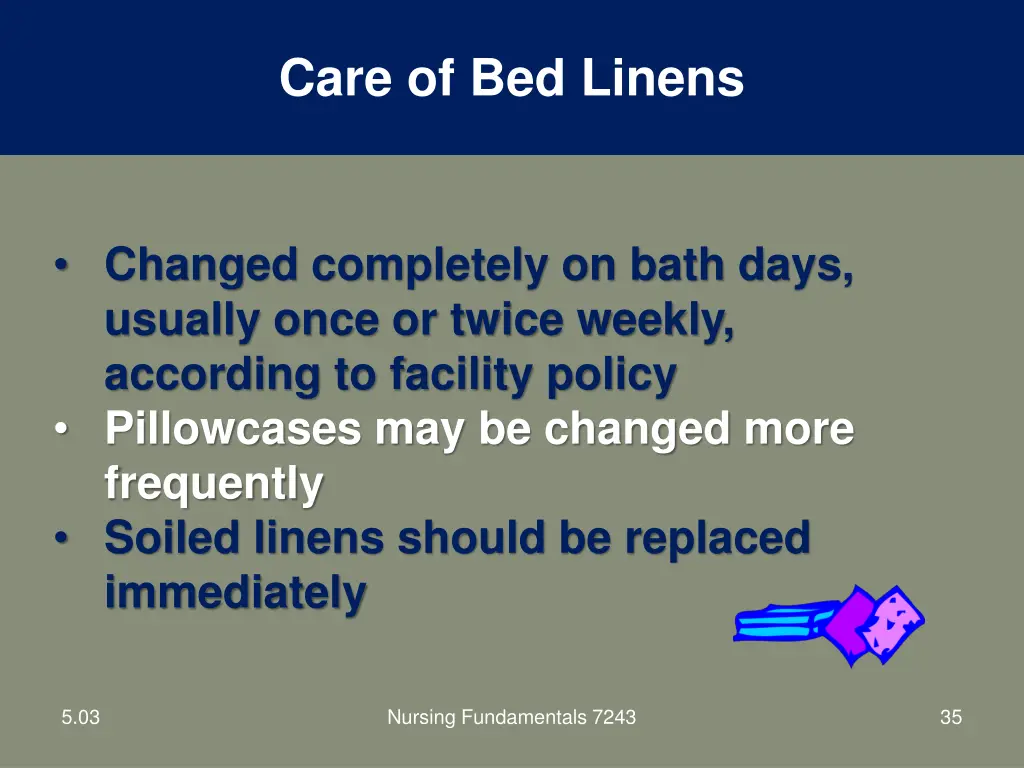care of bed linens