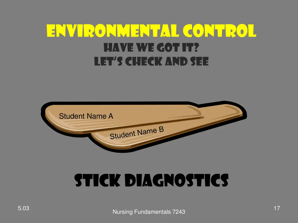 environmental control have we got it let s check