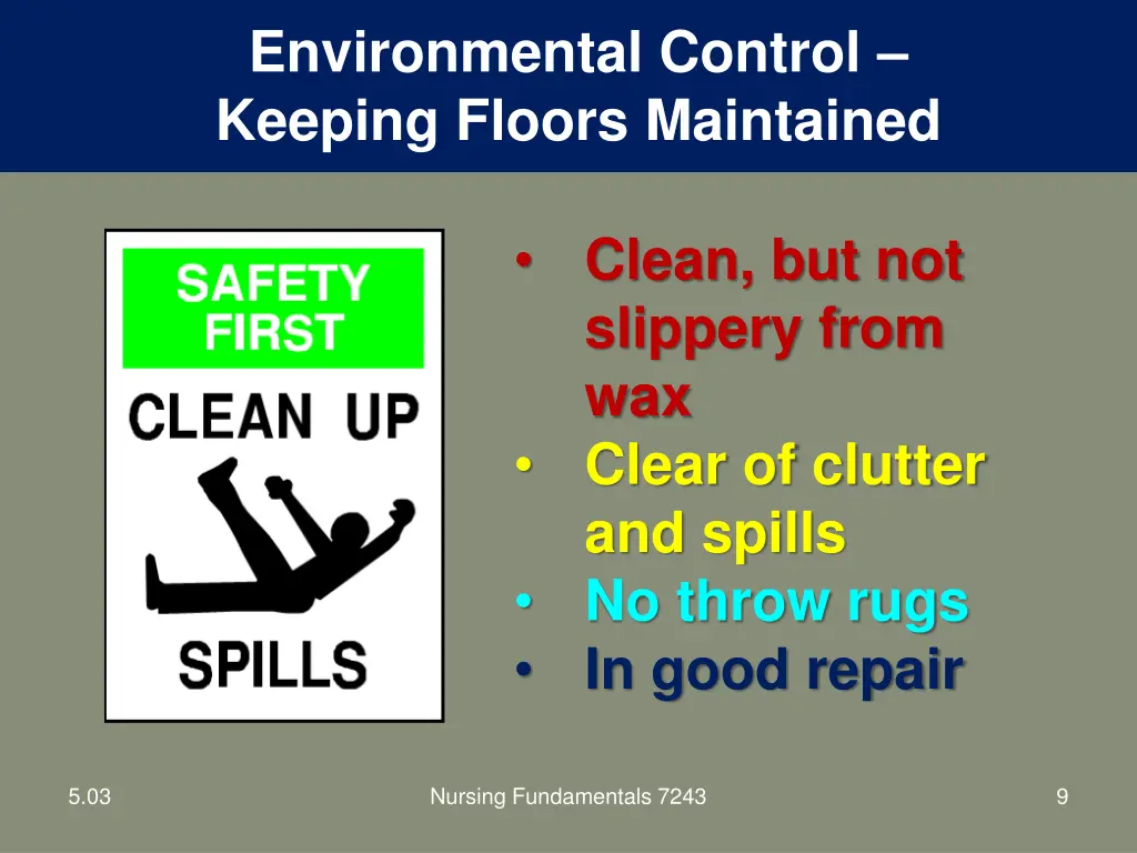 environmental control keeping floors maintained