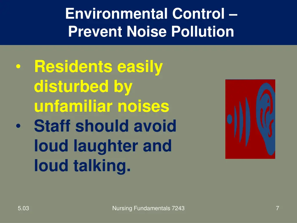 environmental control prevent noise pollution
