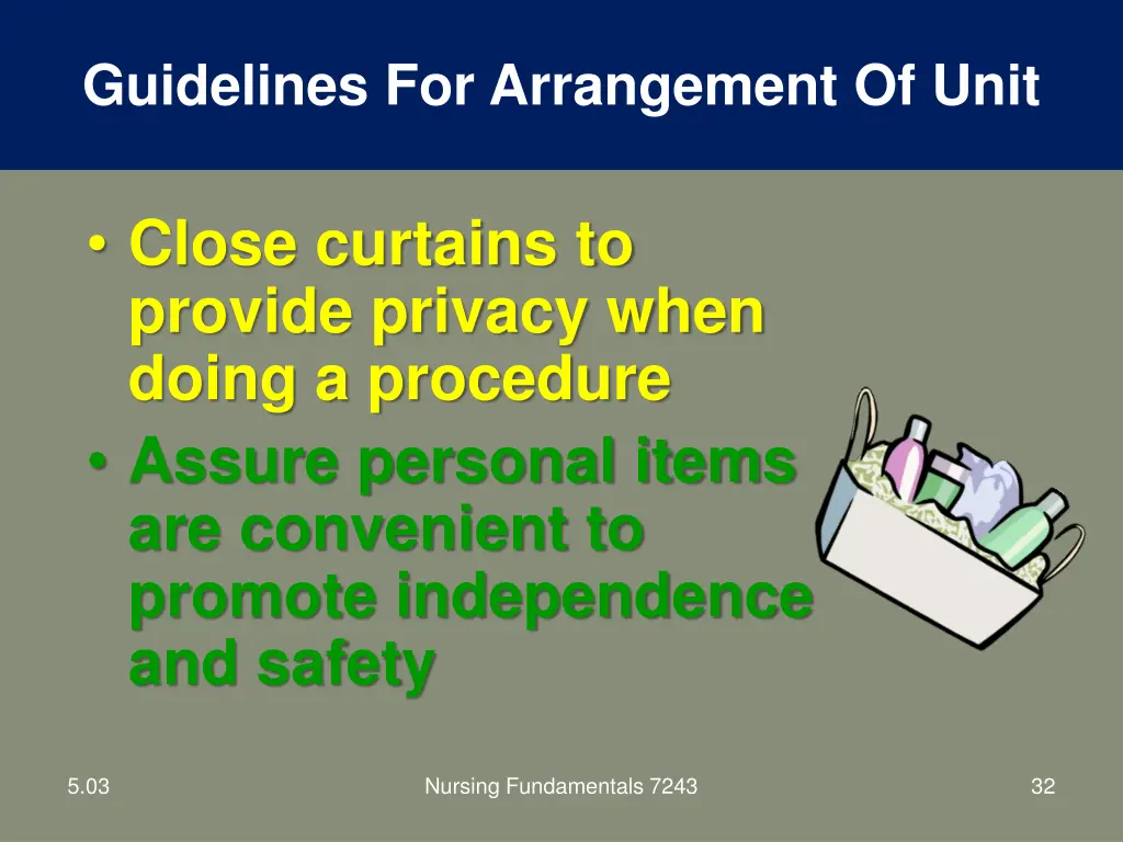 guidelines for arrangement of unit 1
