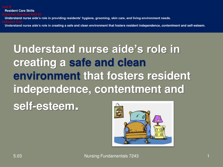 unit b resident care skills essential standard