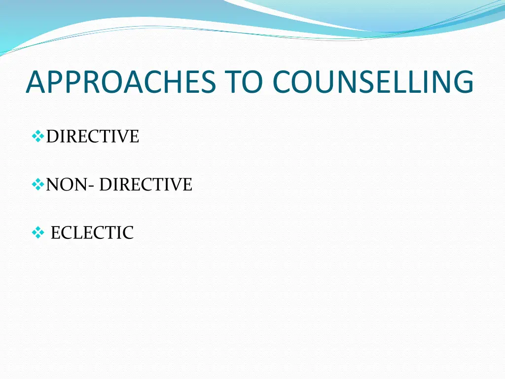 approaches to counselling