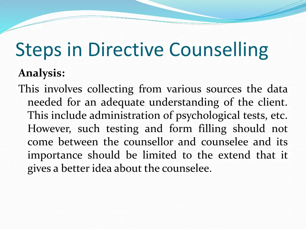 steps in directive counselling 1