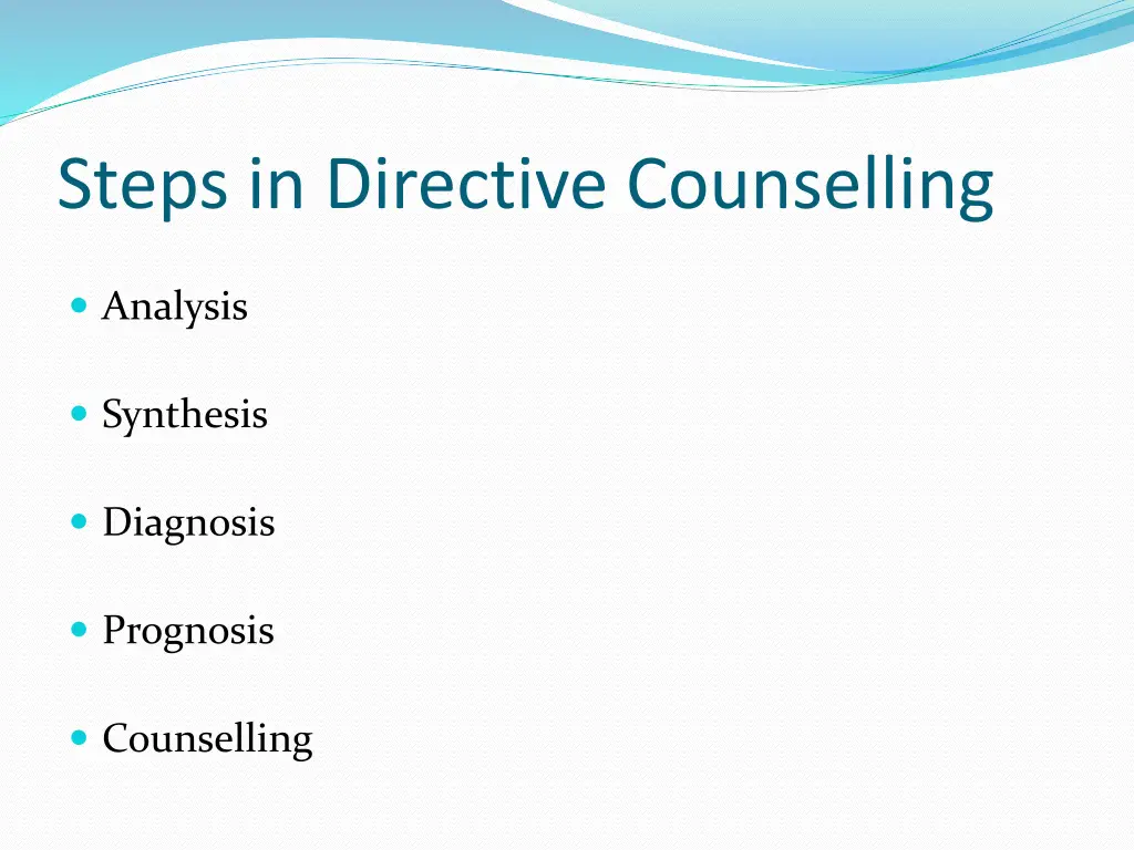 steps in directive counselling