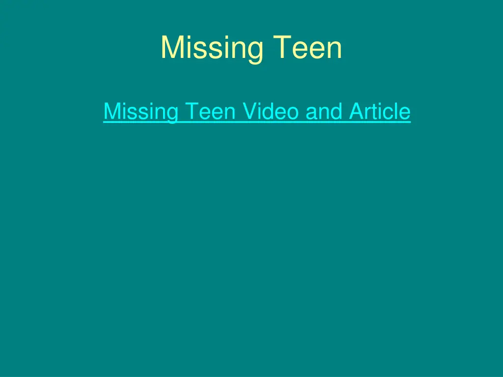 missing teen