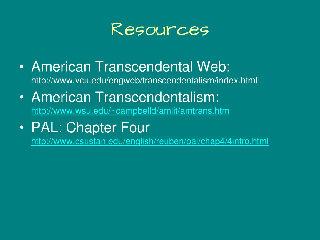 resources