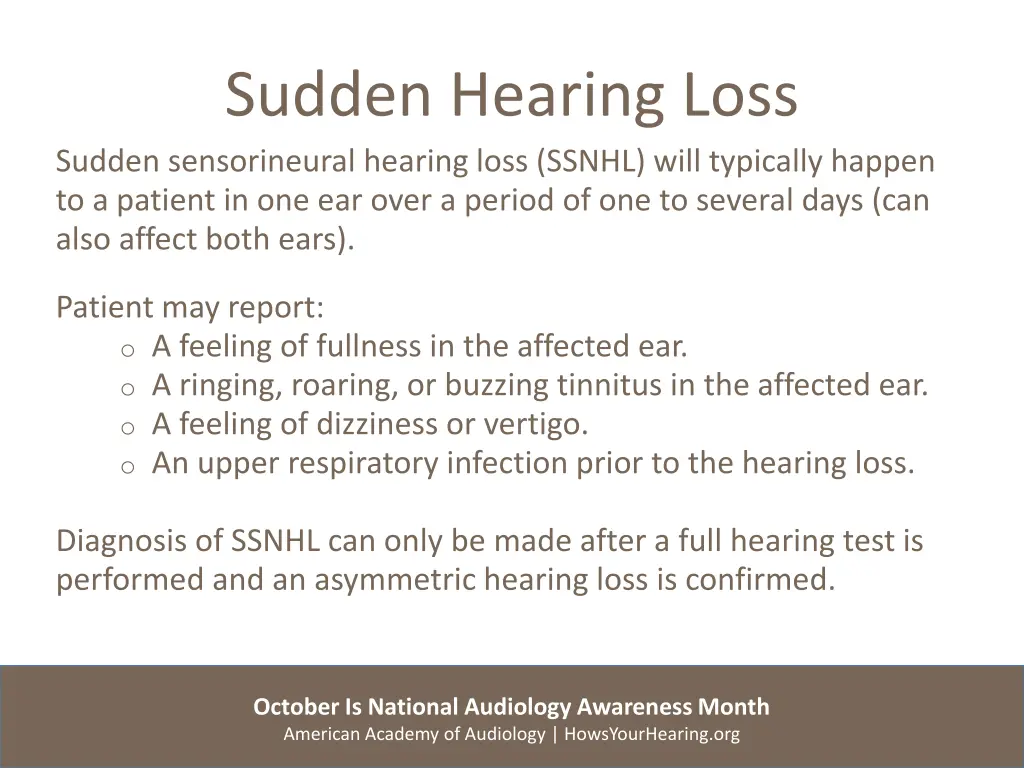 sudden hearing loss sudden sensorineural hearing