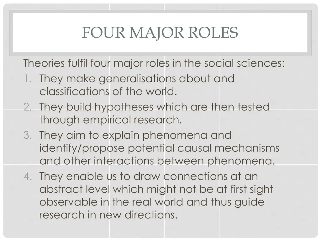 four major roles