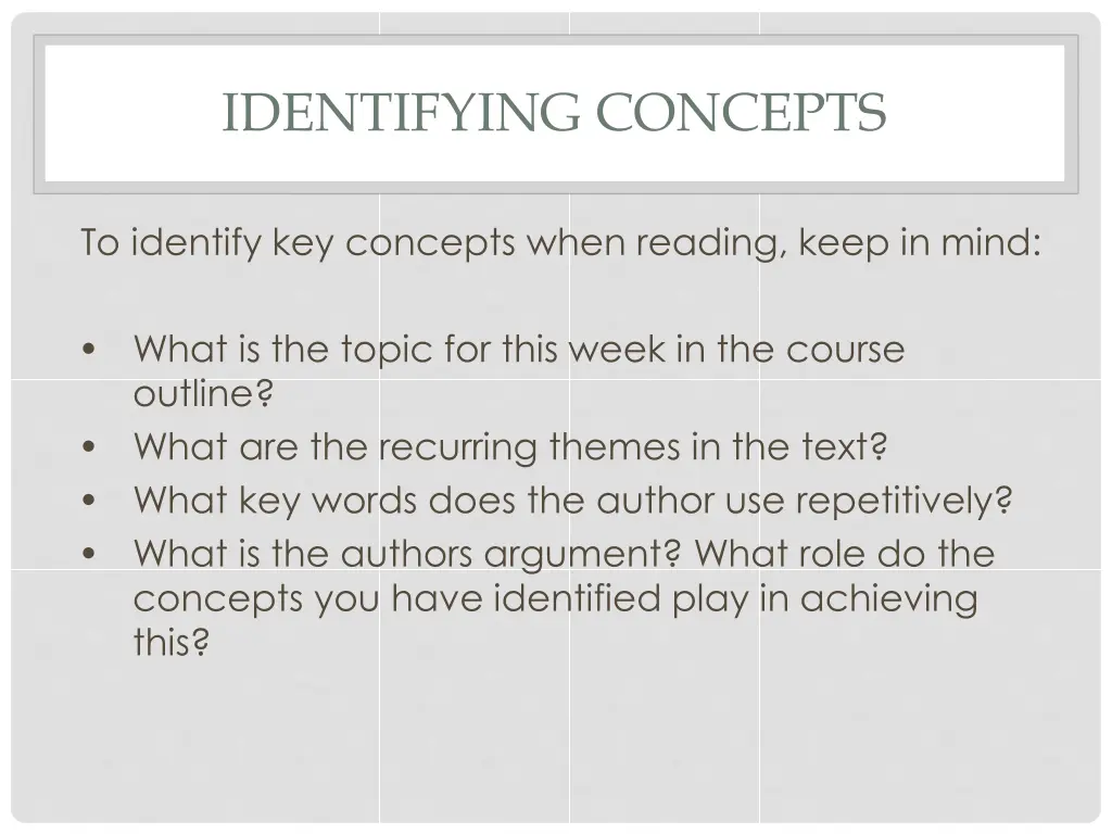 identifying concepts