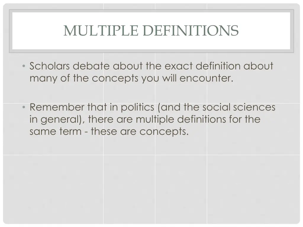 multiple definitions