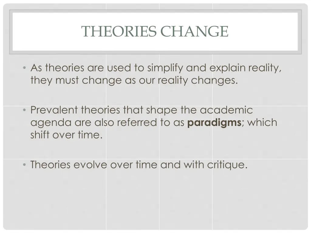 theories change