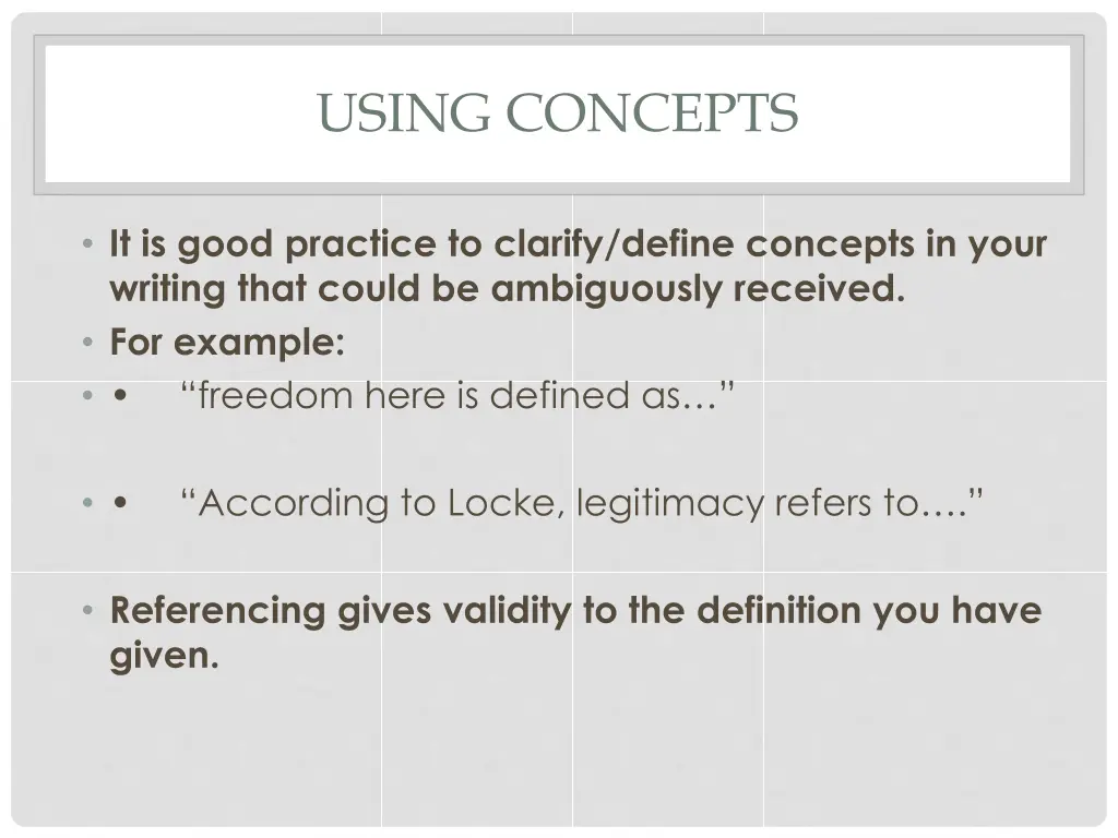 using concepts