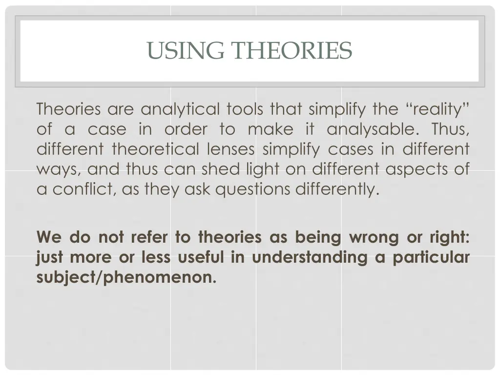 using theories