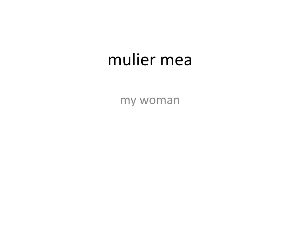 mulier mea