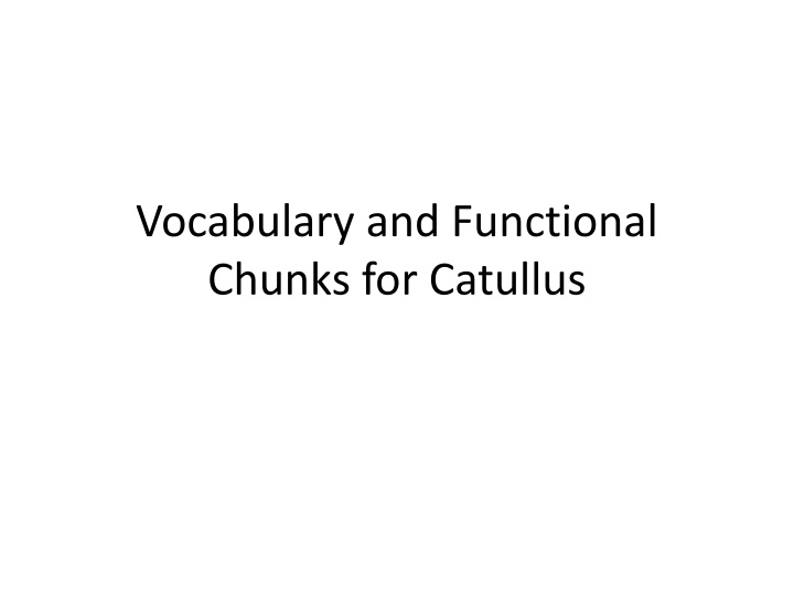 vocabulary and functional chunks for catullus