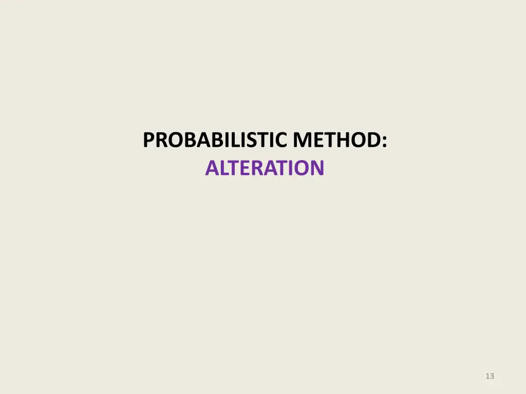 probabilistic method alteration