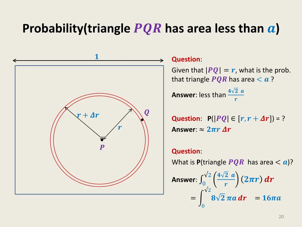 probability triangle has area less than 1