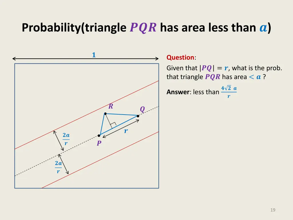probability triangle has area less than