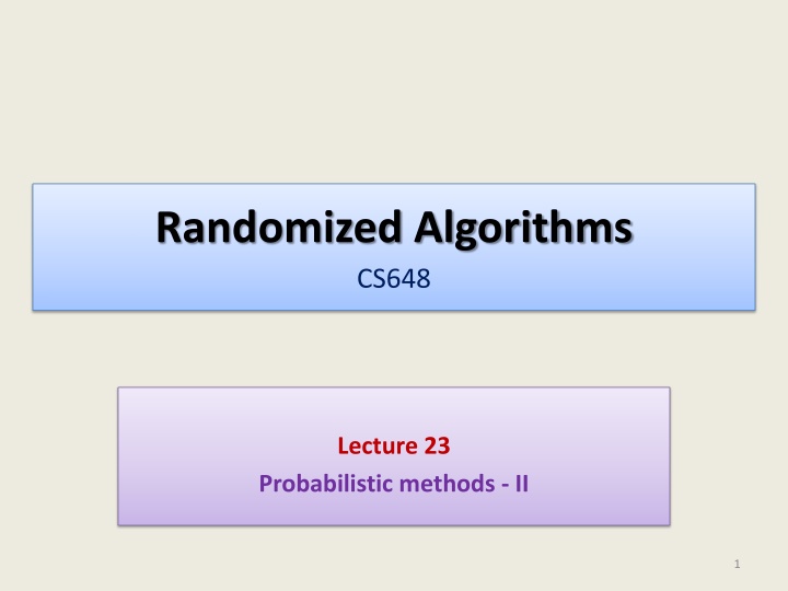 randomized algorithms cs648