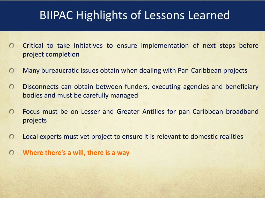 biipac highlights of lessons learned
