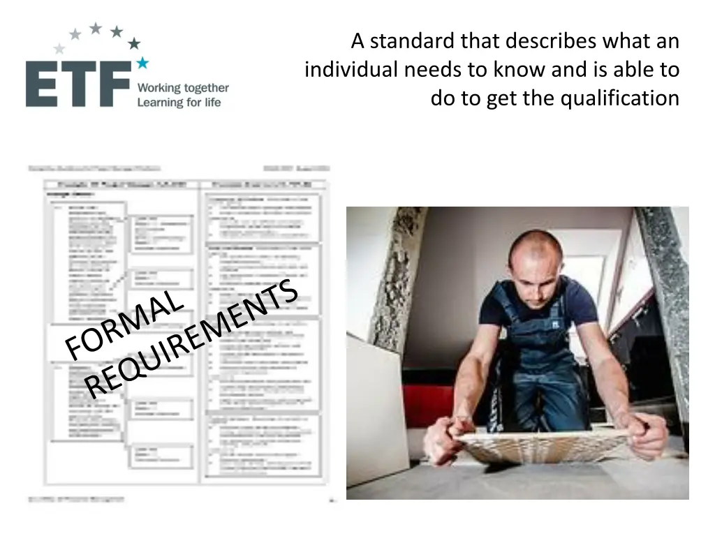 a standard that describes what an individual