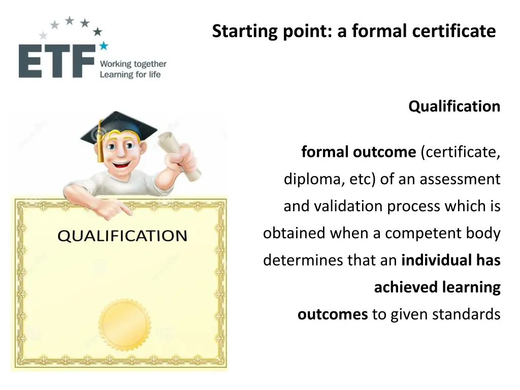 starting point a formal certificate