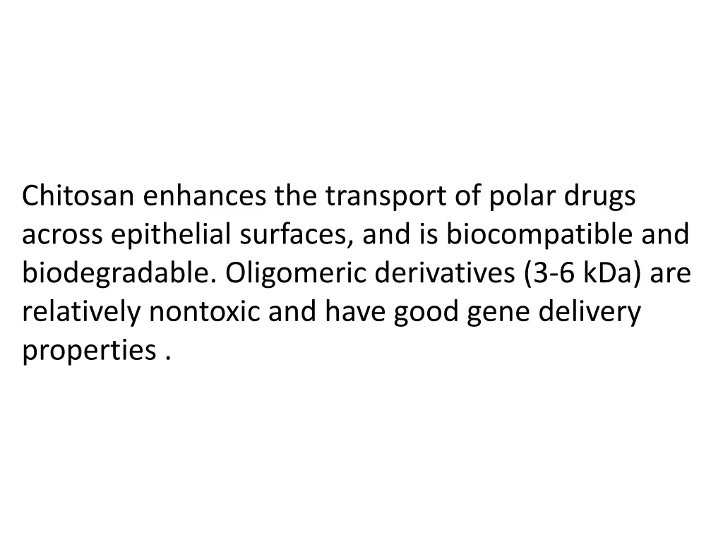 chitosan enhances the transport of polar drugs