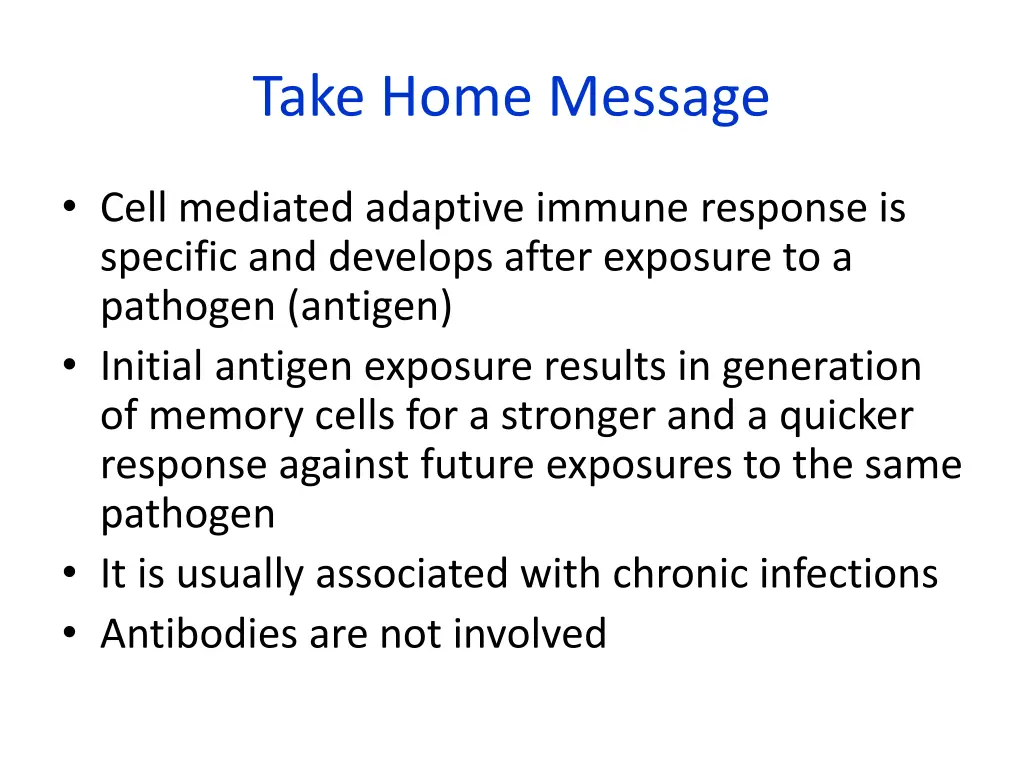 take home message