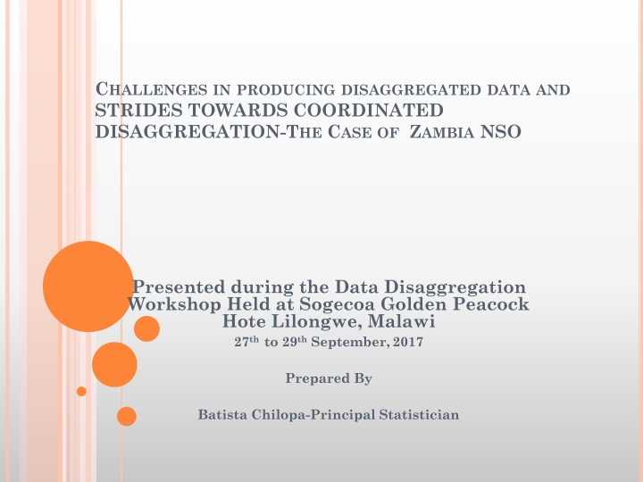 c hallenges in producing disaggregated data