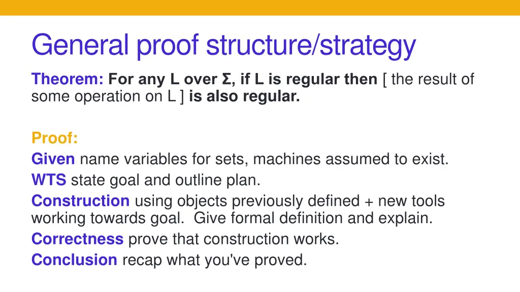 general proof structure strategy