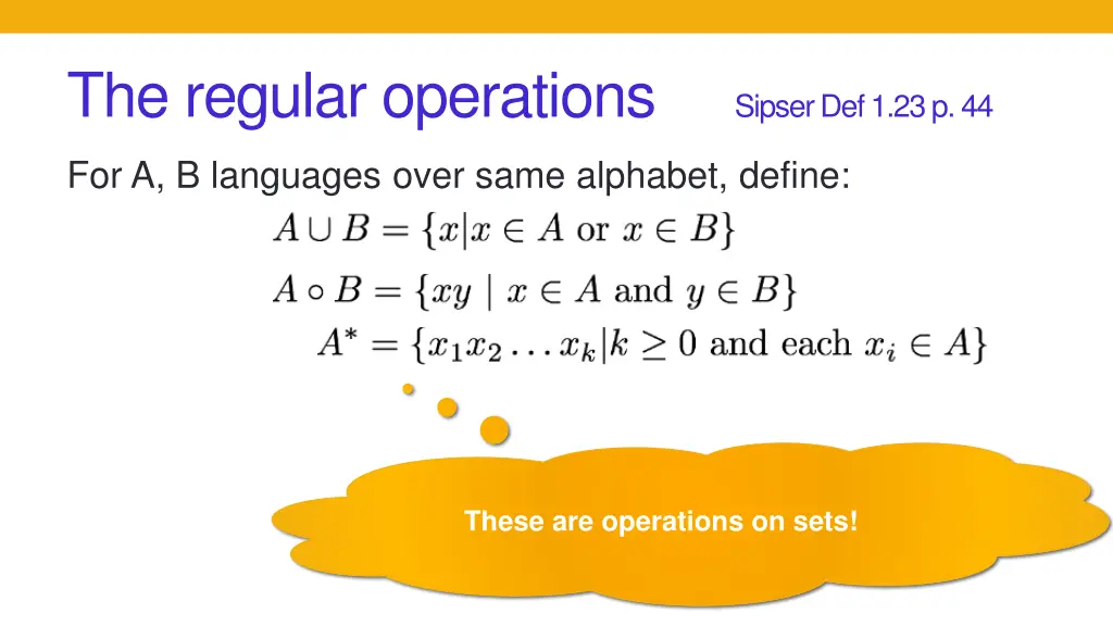 the regular operations