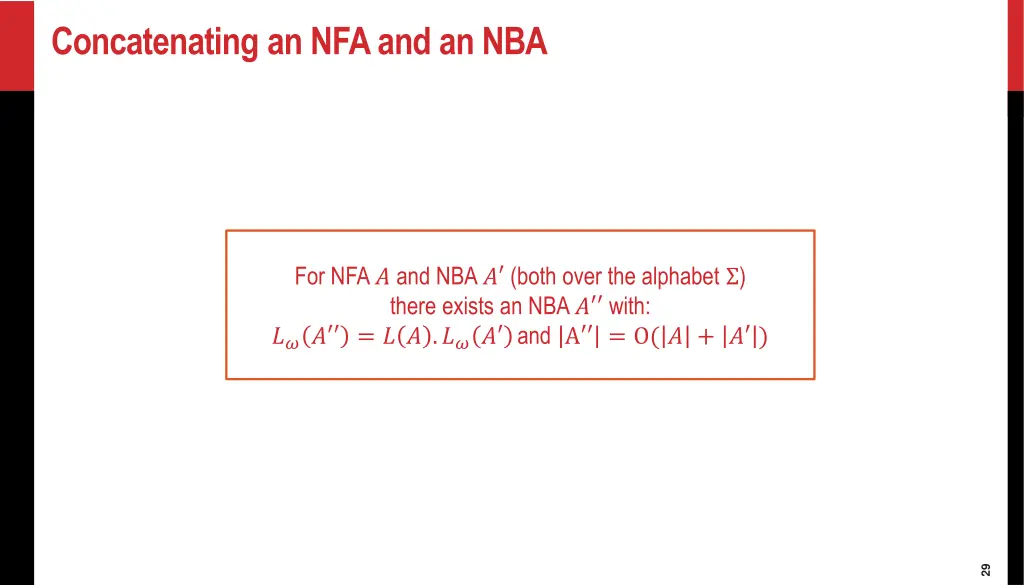 concatenating an nfa and an nba