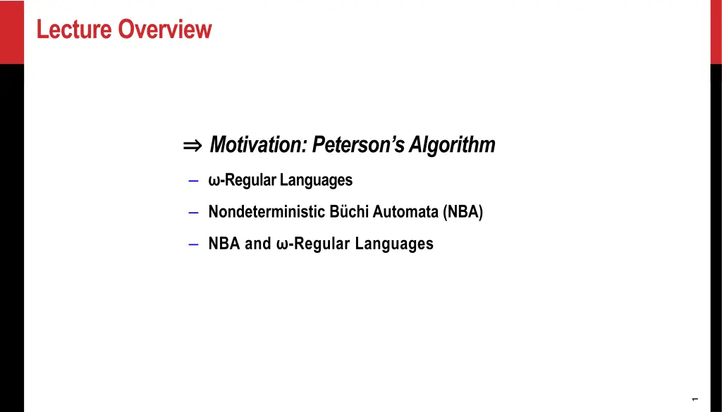 lecture overview