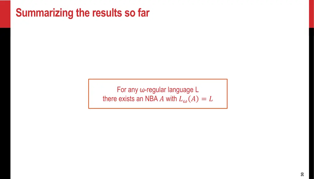 summarizing the results so far