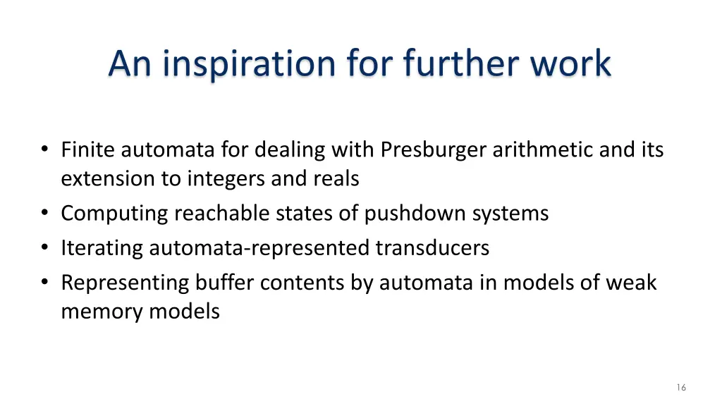 an inspiration for further work