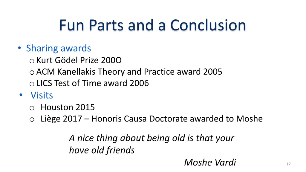 fun parts and a conclusion
